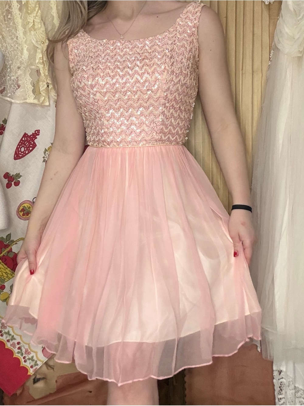 Vintage 50’s Pink Sequin Dress